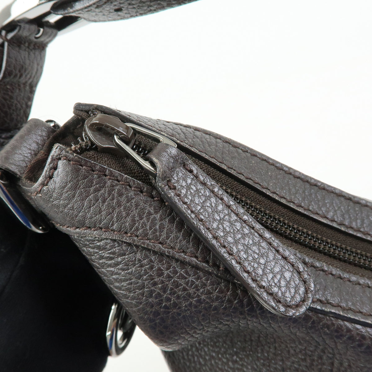 GUCCI Interlocking G Leather Shoulder Bag Hand Bag Dark Brown 339553