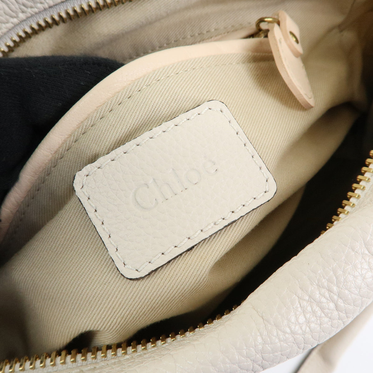 Chloe Paraty Leather 2Way Bag Shoulder Bag Hand Bag Ivory