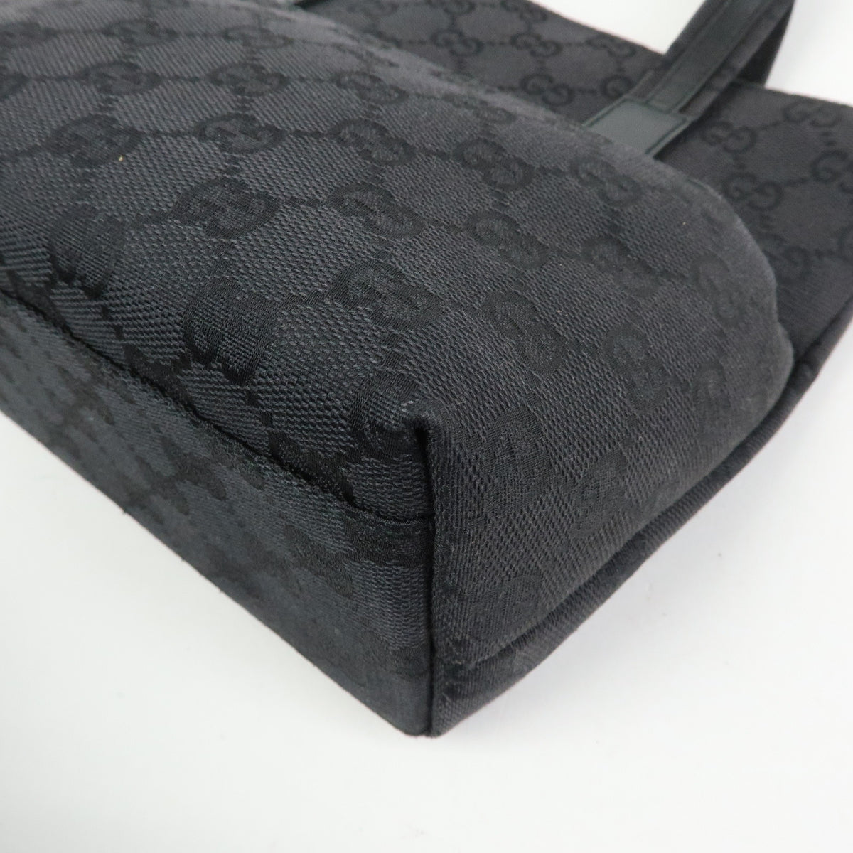 GUCCI GG Canvas Leather Mini Tote Bag Hand Bag Black 002・1079