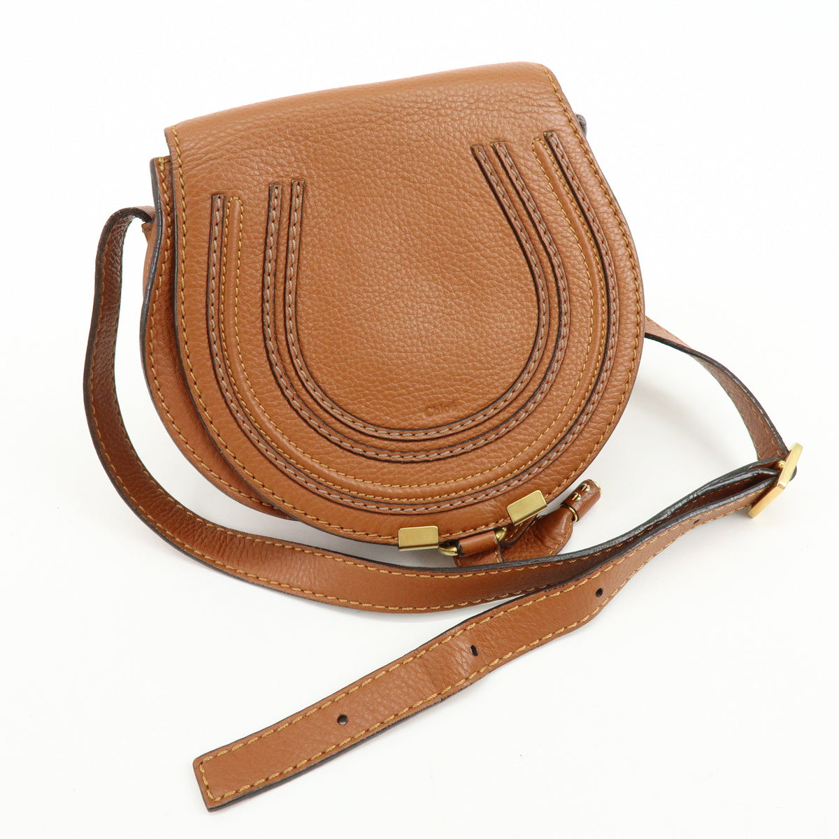Chloe Mercy Leather Shoulder Bag Crossbody Bag Brown