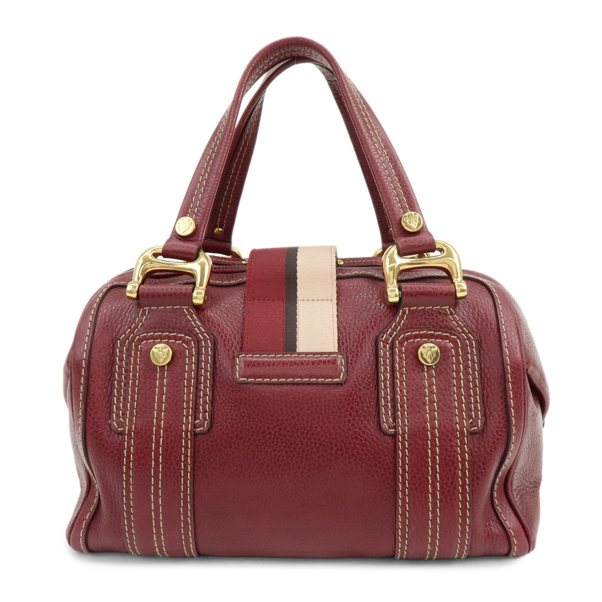 GUCCI Hysteria Aviatrix Leather Mini Boston Hand Bag Burgundy 186235