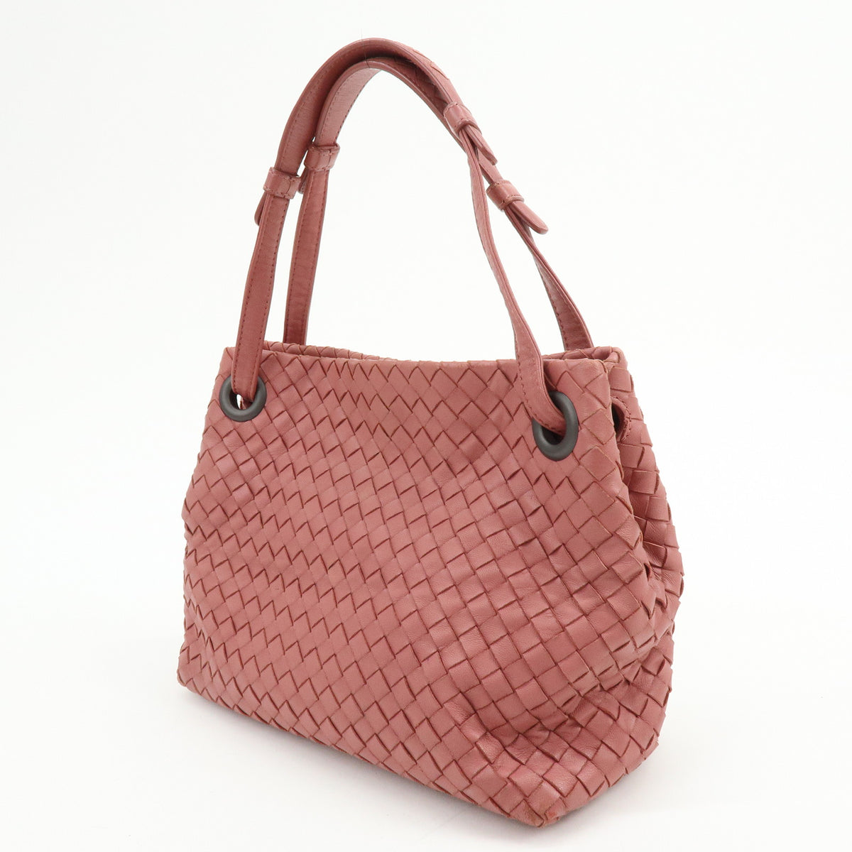 BOTTEGA VENETA Intrecciato Leather Hand Bag Shoulder Bag Pink