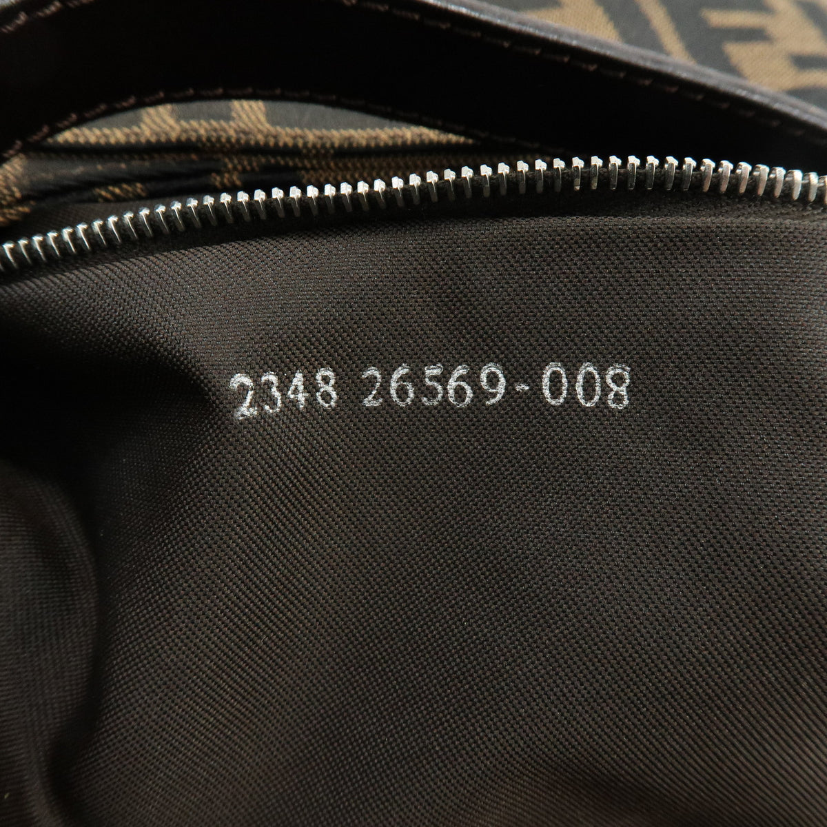 FENDI Zucca Canvas Leather Shoulder Bag Hand Bag Black Brown 26569