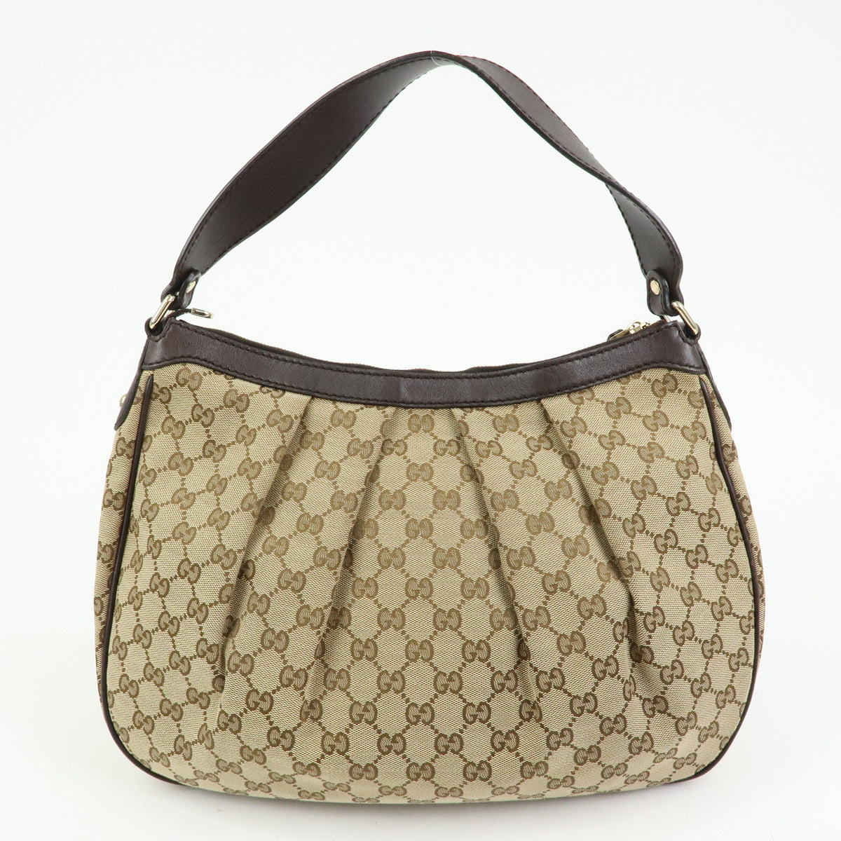 GUCCI Sukey Interlocking G GG Canvas Shoulder Bag Beige Brown 232955