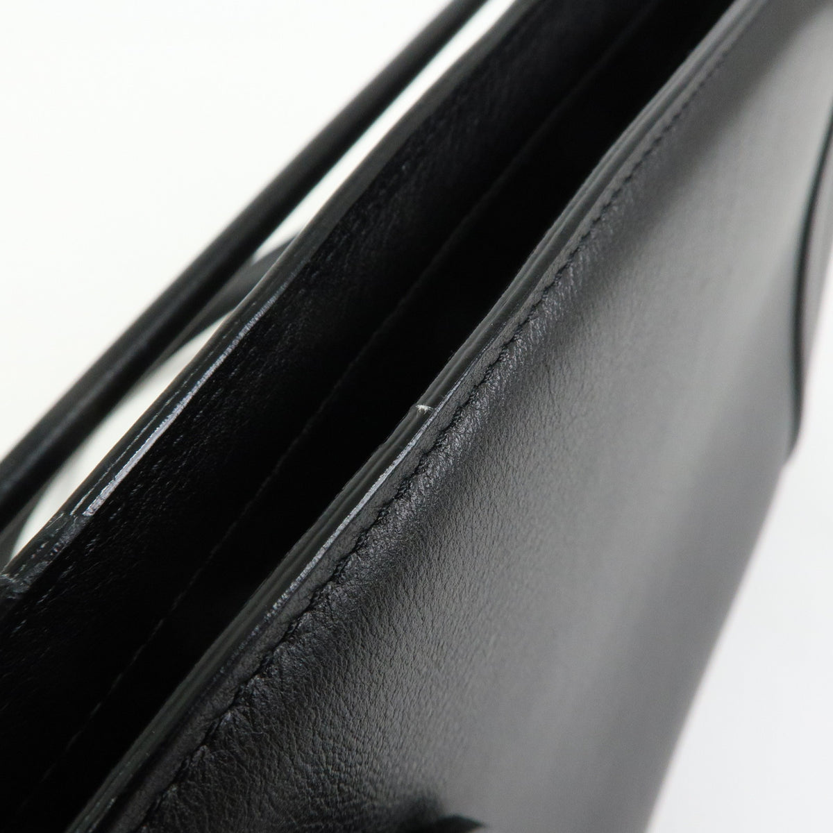 Cartier Cabochon Leather Tote Bag Shoulder Bag Hand Bag Black