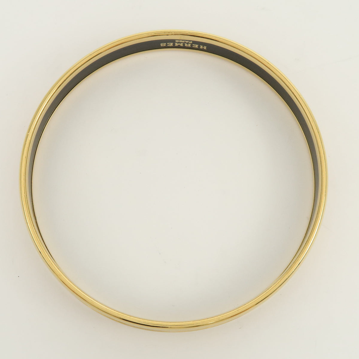 HERMES Email PM Gold Plated Bracelet Bangle Yellow Gold
