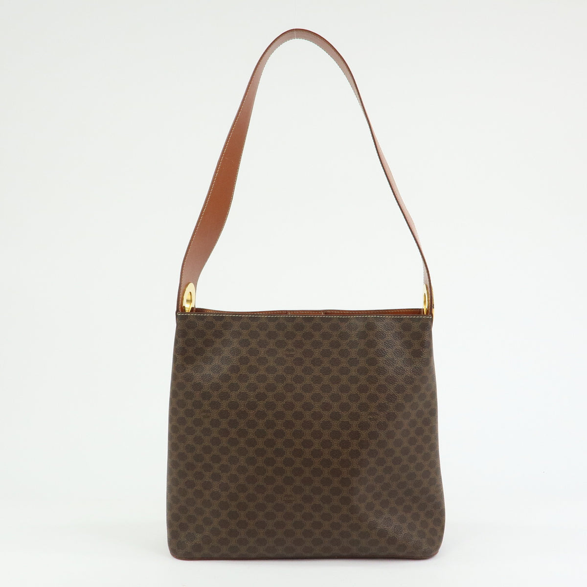 CELINE Macadam PVC Leather Shoulder Bag Hand Bag Brown