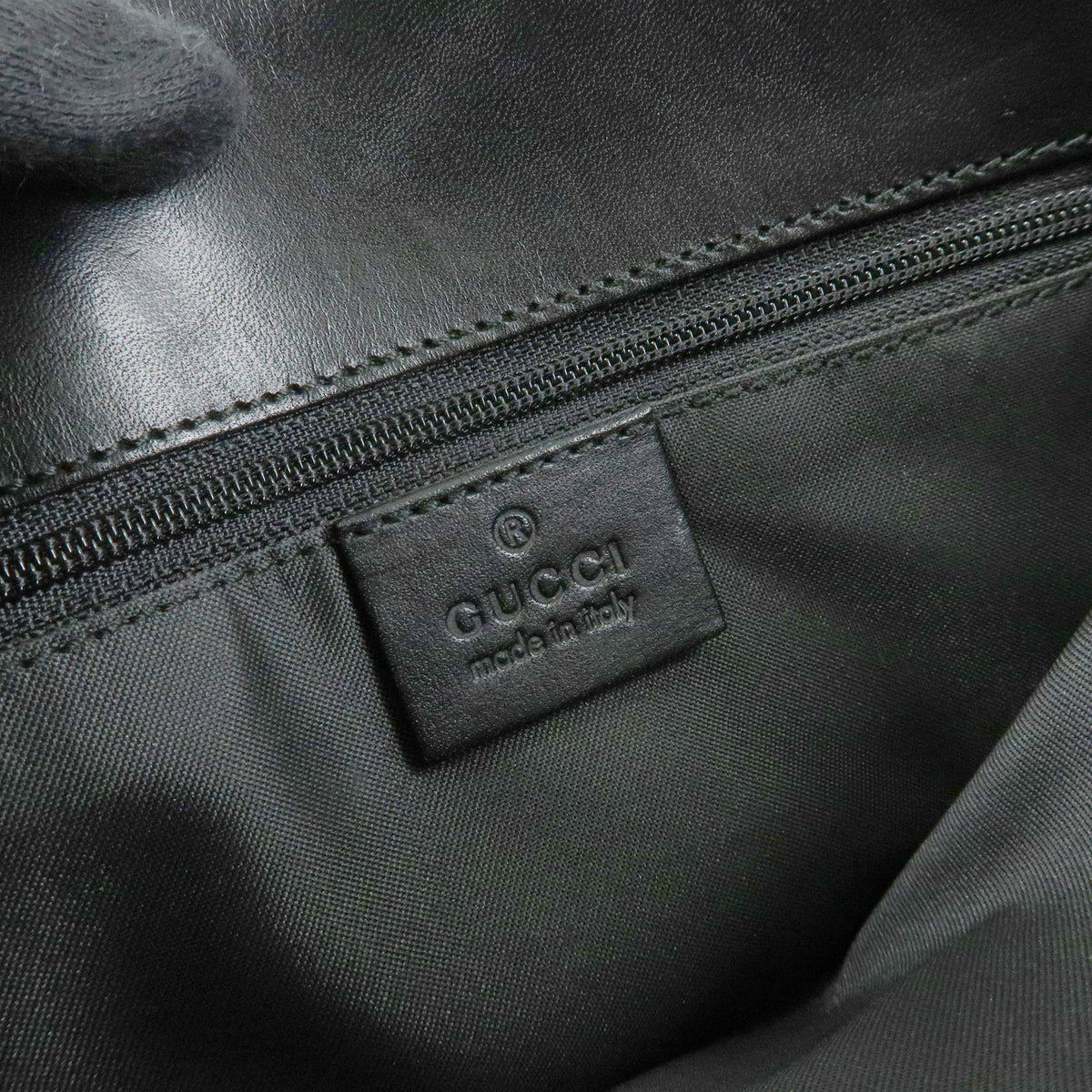 GUCCI GG Canvas Leather Mini Tote Bag Hand Bag Black 002・1079