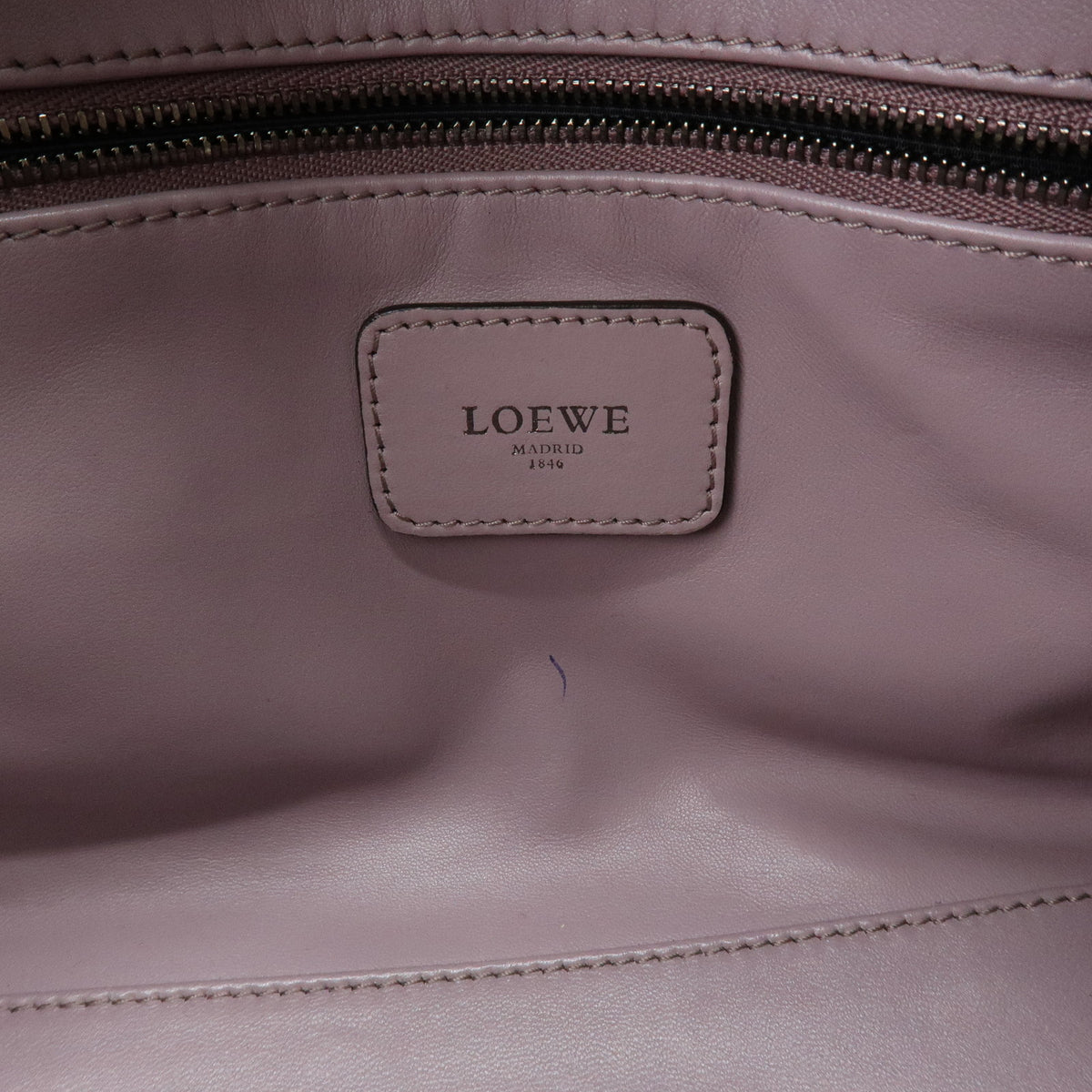 LOEWE Anagram Amazona 28 Leather Hand Bag Tote Bag Purple Pink