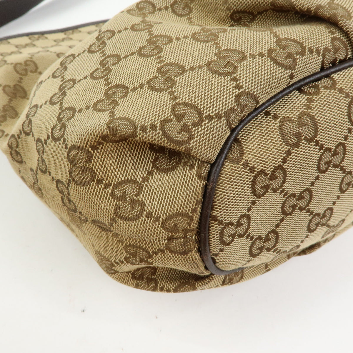 GUCCI Canvas Leather Shoulder Bag Crossbody Bag Beige Brown 388930