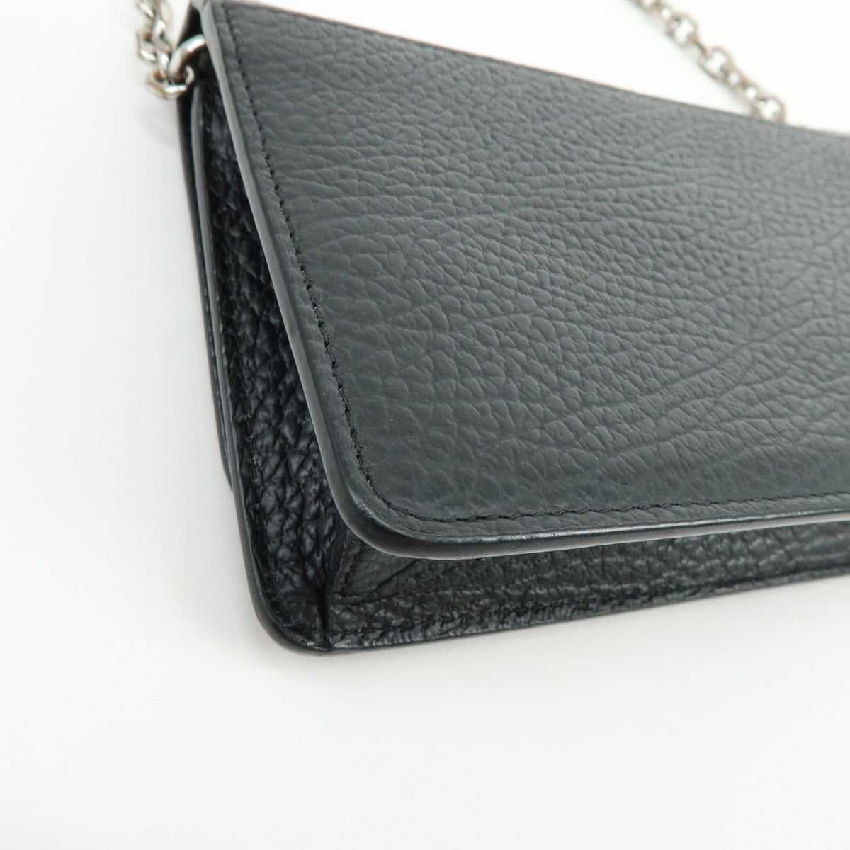 Maison Margiela Four-Stitch Leather Chain Wallet Shoulder Bag Black