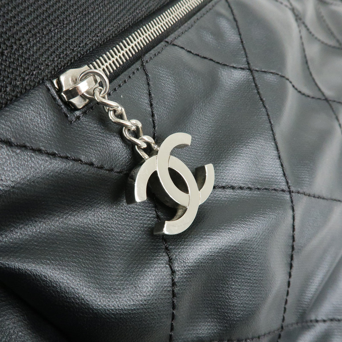CHANEL Paris Biarritz GM PVC Canvas Leather Tote Bag Hand Bag MM A34210