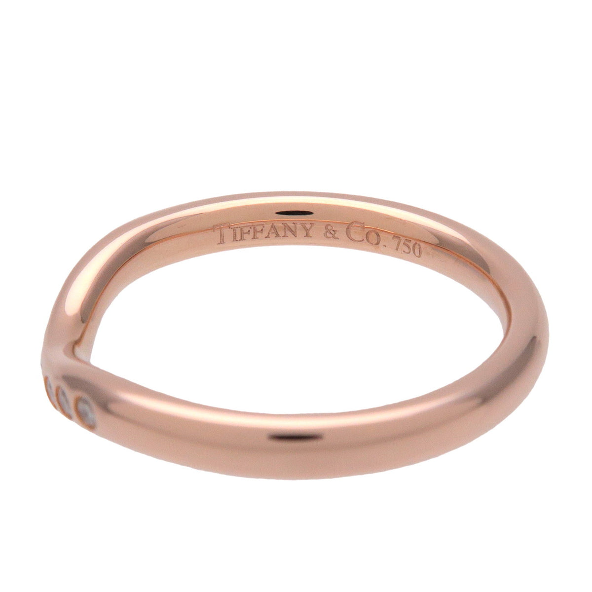 Tiffany & Co Curved Band 9P Diamond Ring K18 750PG Rose Gold US3.75