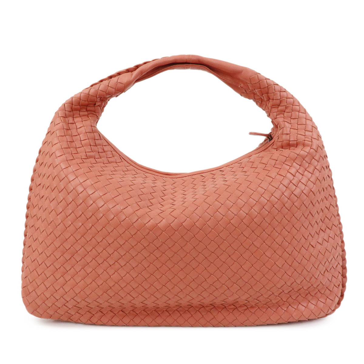 BOTTEGA VENETA Hobo Intrecciato Leather Shoulder Bag Coral Pink 115654