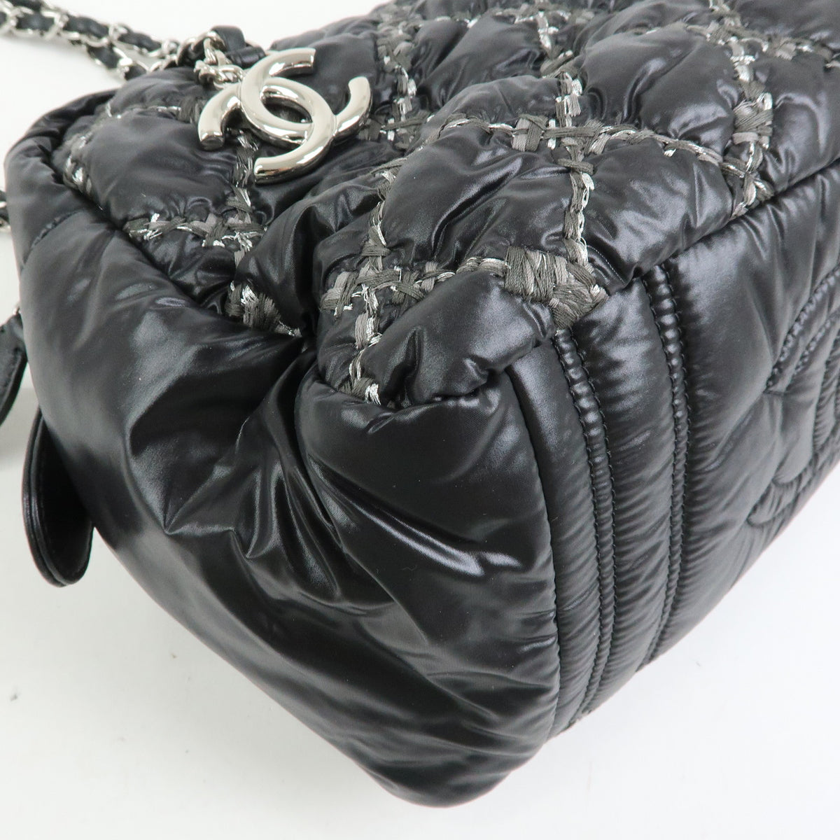 CHANEL Paris Byzance Tweed On Stitch Bowler Bag Shoulder Bag