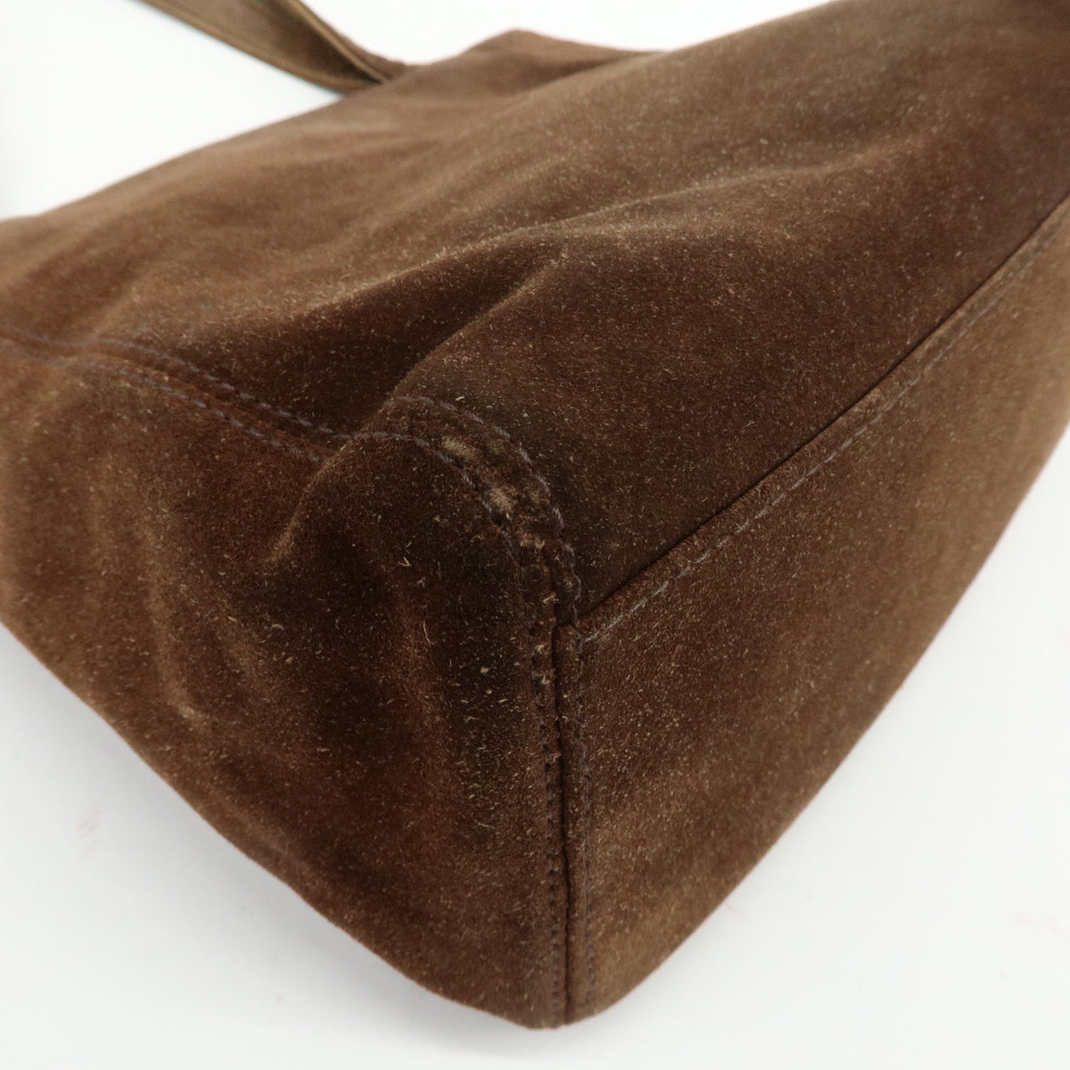 CHANEL COCO Mark Suede Tote Bag Shoulder Bag Brown