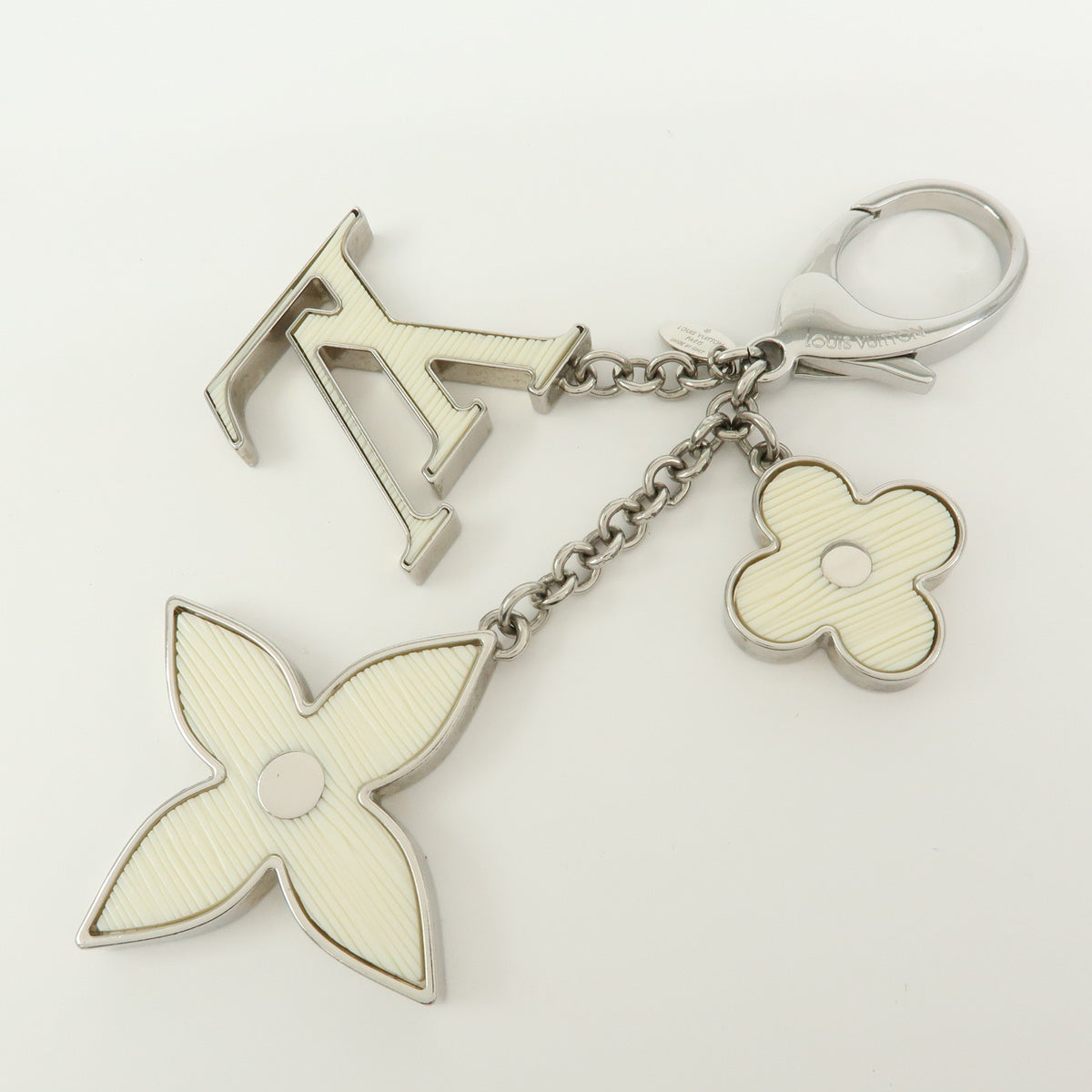 Louis Vuitton Bijoux Sac Fleur de Epi Bag Charm Key Holder White M65085