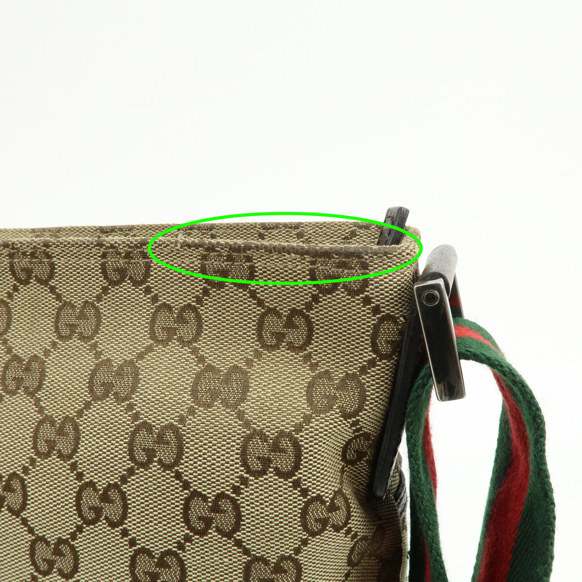 GUCCI Sherry GG Canvas Leather Shoulder Bag Crossbody Bag Beige 189751