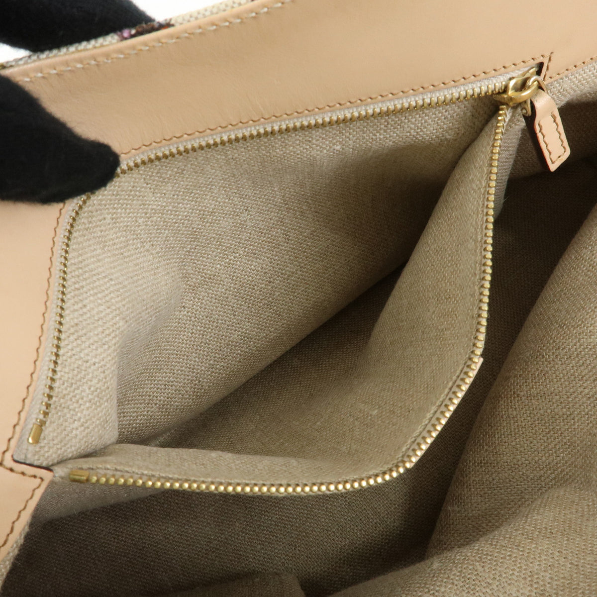 GUCCI Flora Bamboo Canvas Leather Shoulder Bag Hand Bag 137395