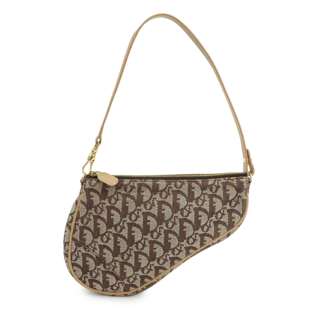 Christian Dior Saddle Pouch Trotter Jacquard Canvas Shoulder Bag