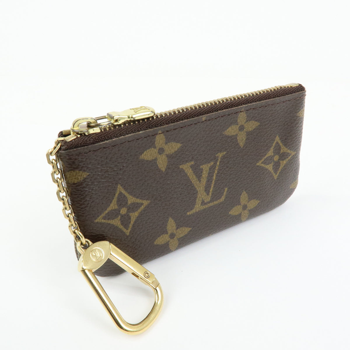 Louis Vuitton Monogram Pochette Cles Coin Case Key Case Brown M62650