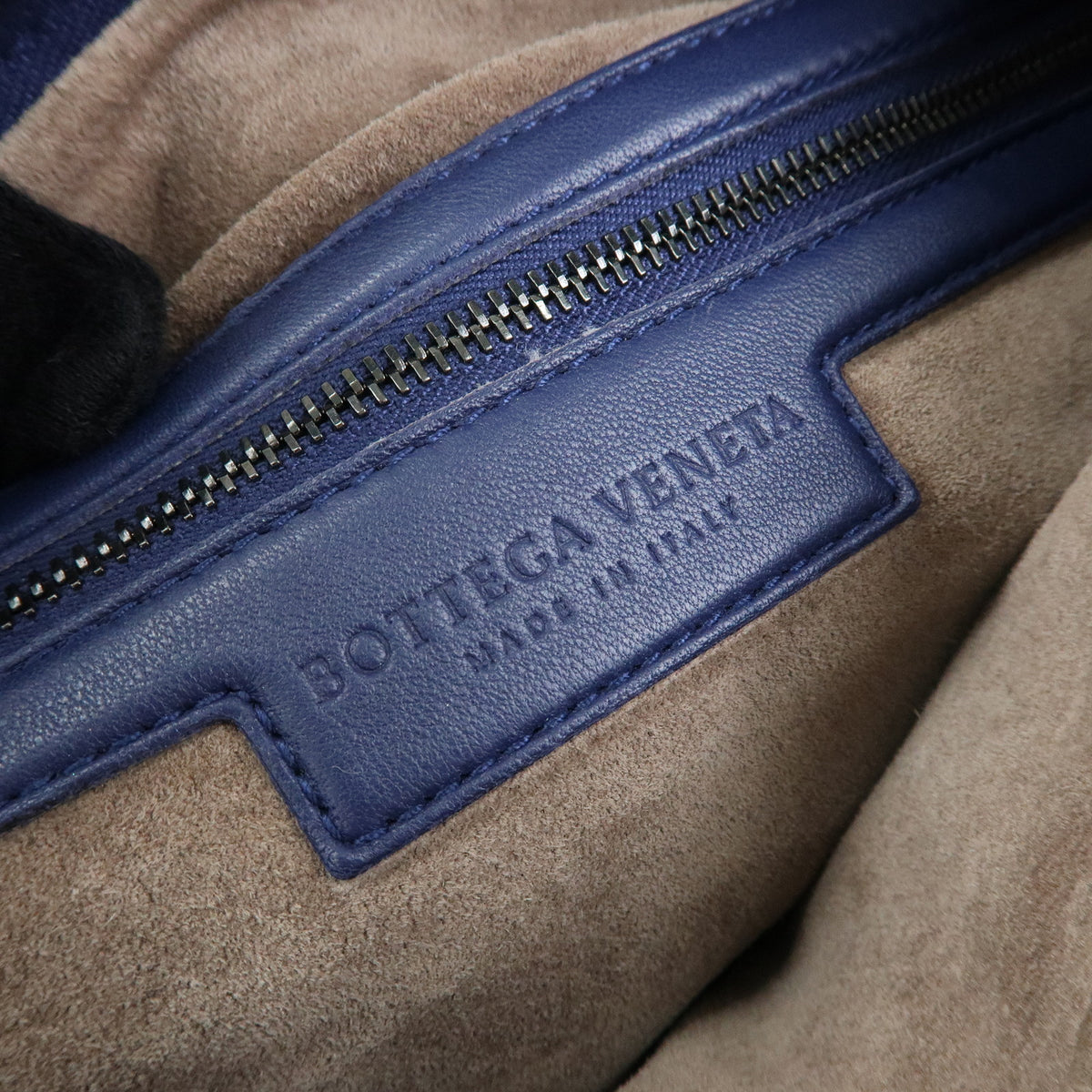 BOTTEGA VENETA Intrecciato Hobo Leather Shoulder Bag Hand Bag Navy