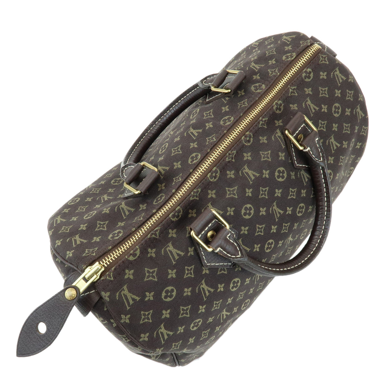 Louis Vuitton Monogram Mini Lin Speedy 30 Boston Bag Ebene M95224