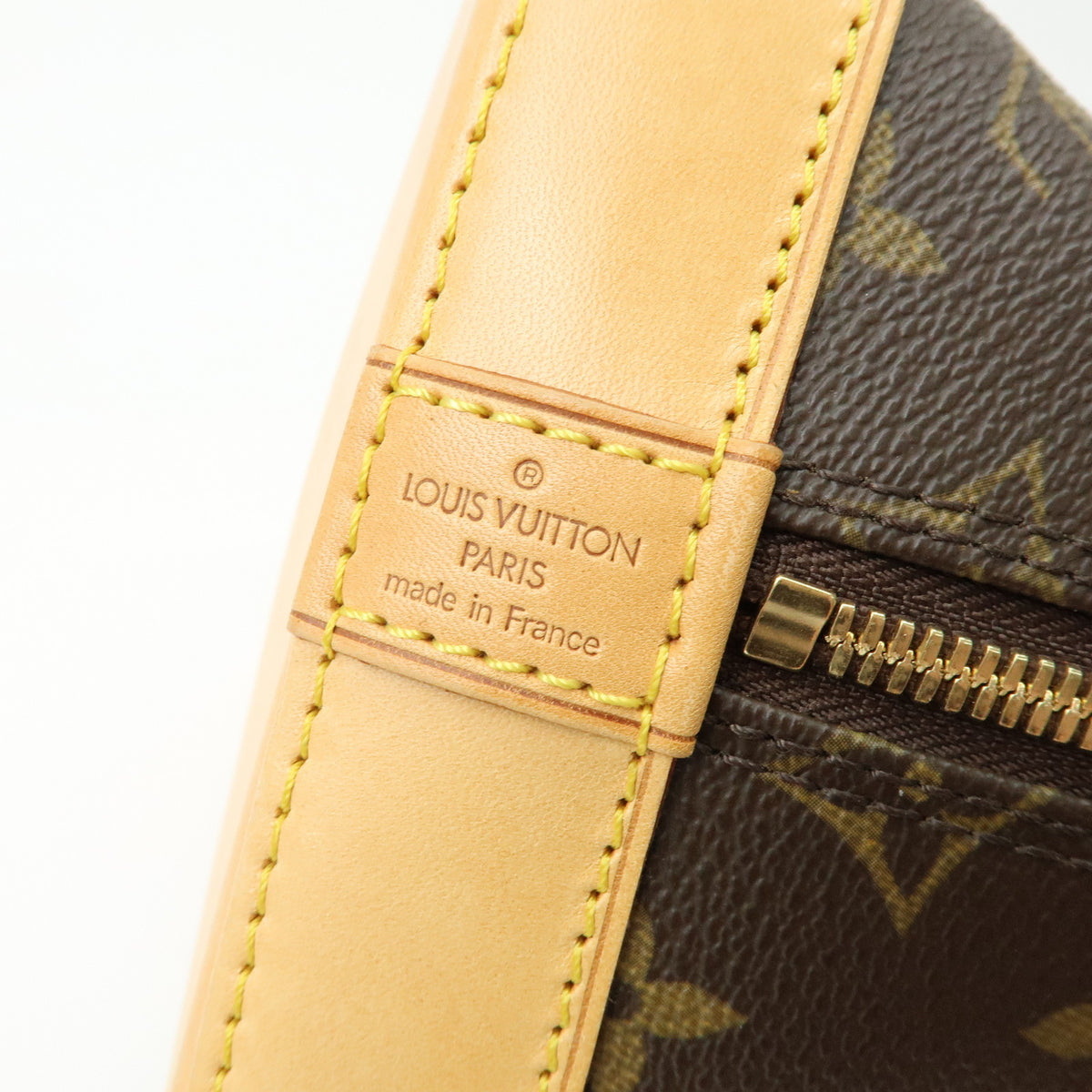 Louis Vuitton Monogram Alma Canvas Leather Hand Bag Brown M51130
