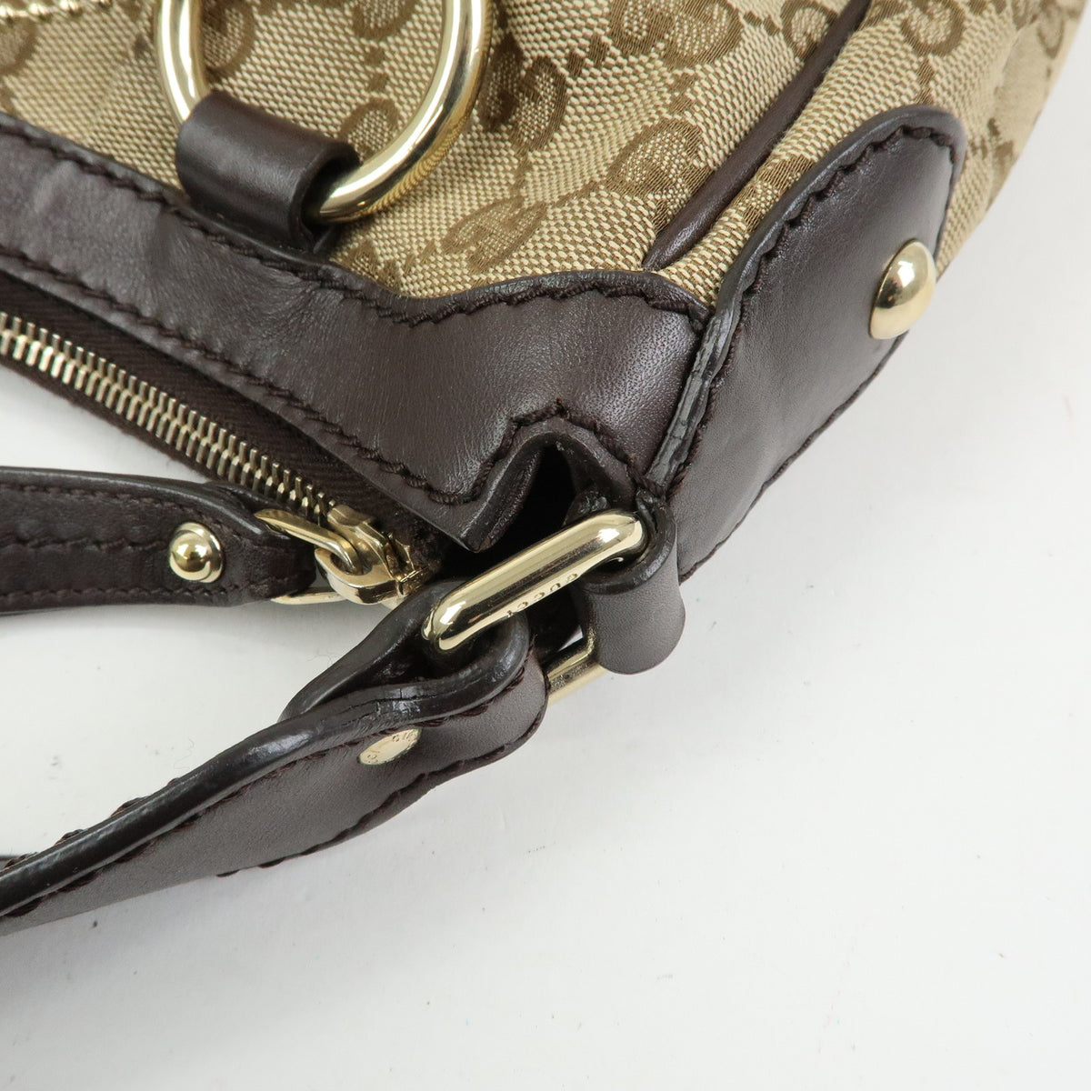 GUCCI Sukey Interlocking G GG Canvas Shoulder Bag Beige Brown 232955