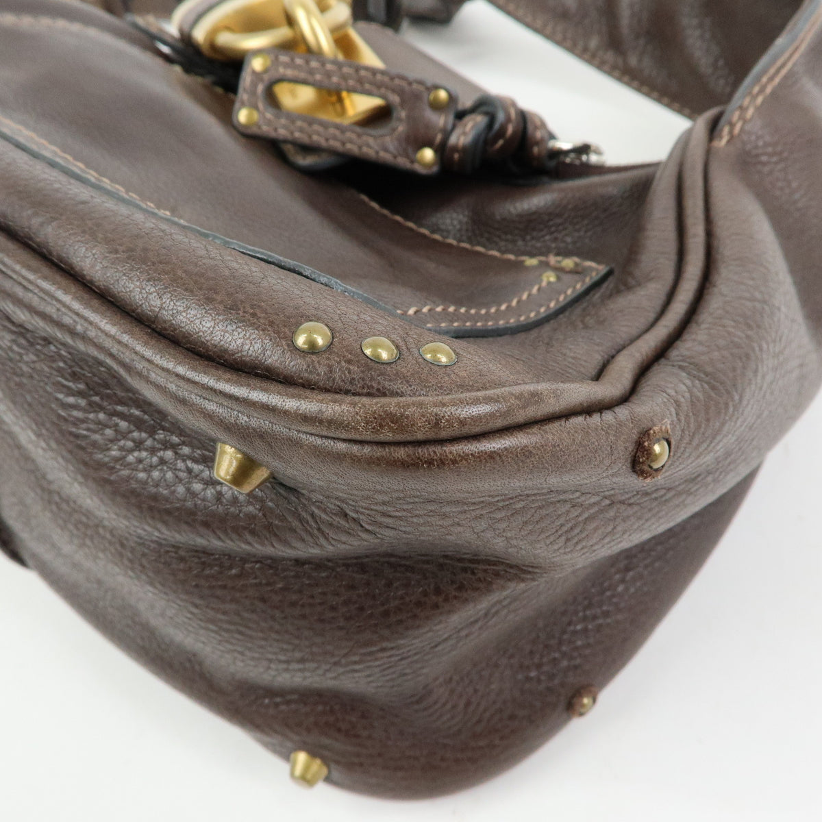 Chloe Paddington Leather Shoulder Bag Crossbody Bag Brown Pink
