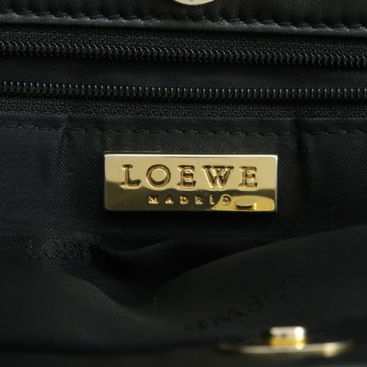 LOEWE Anagram Nappa Leather Flat Shoulder Bag Crossbody Bag Black