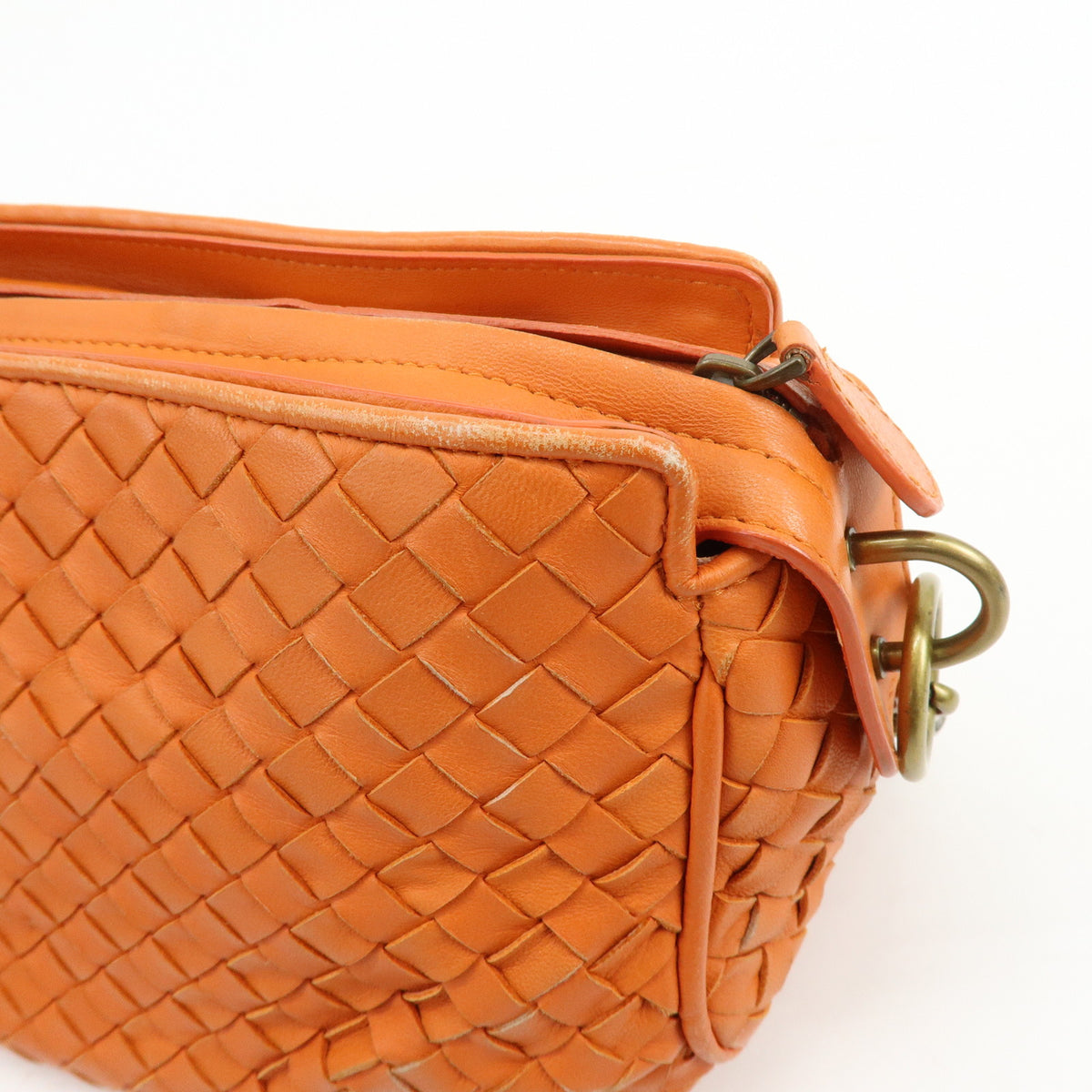 BOTTEGA VENETA Intrecciato Leather Shoulder Crossbody Bag Orange 192661