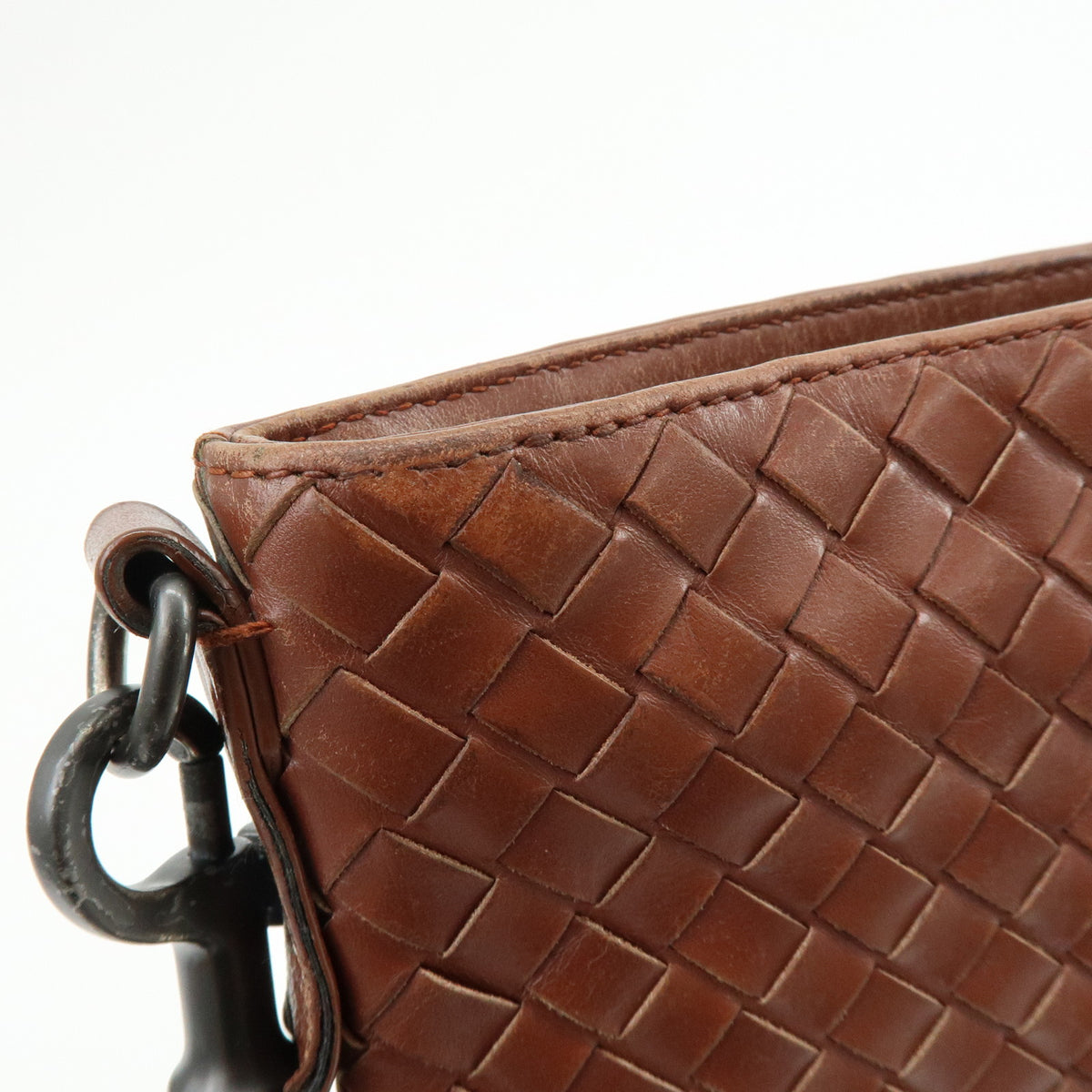 BOTTEGA VENETA Intrecciato Leather Shoulder Bag Crossbody Bag Brown