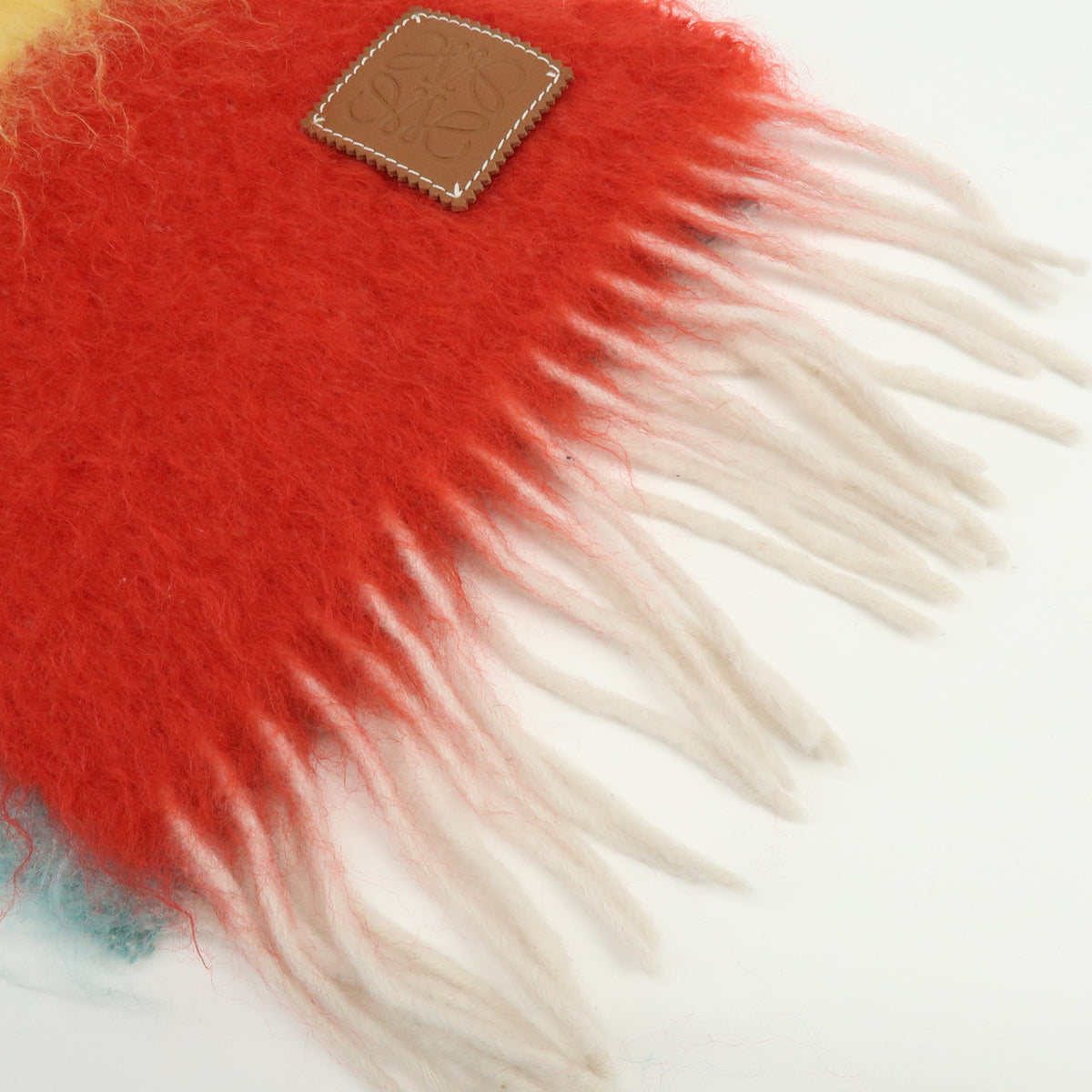LOEWE Anagram Mohair Wool Scarf Shawl Orange Multicolor