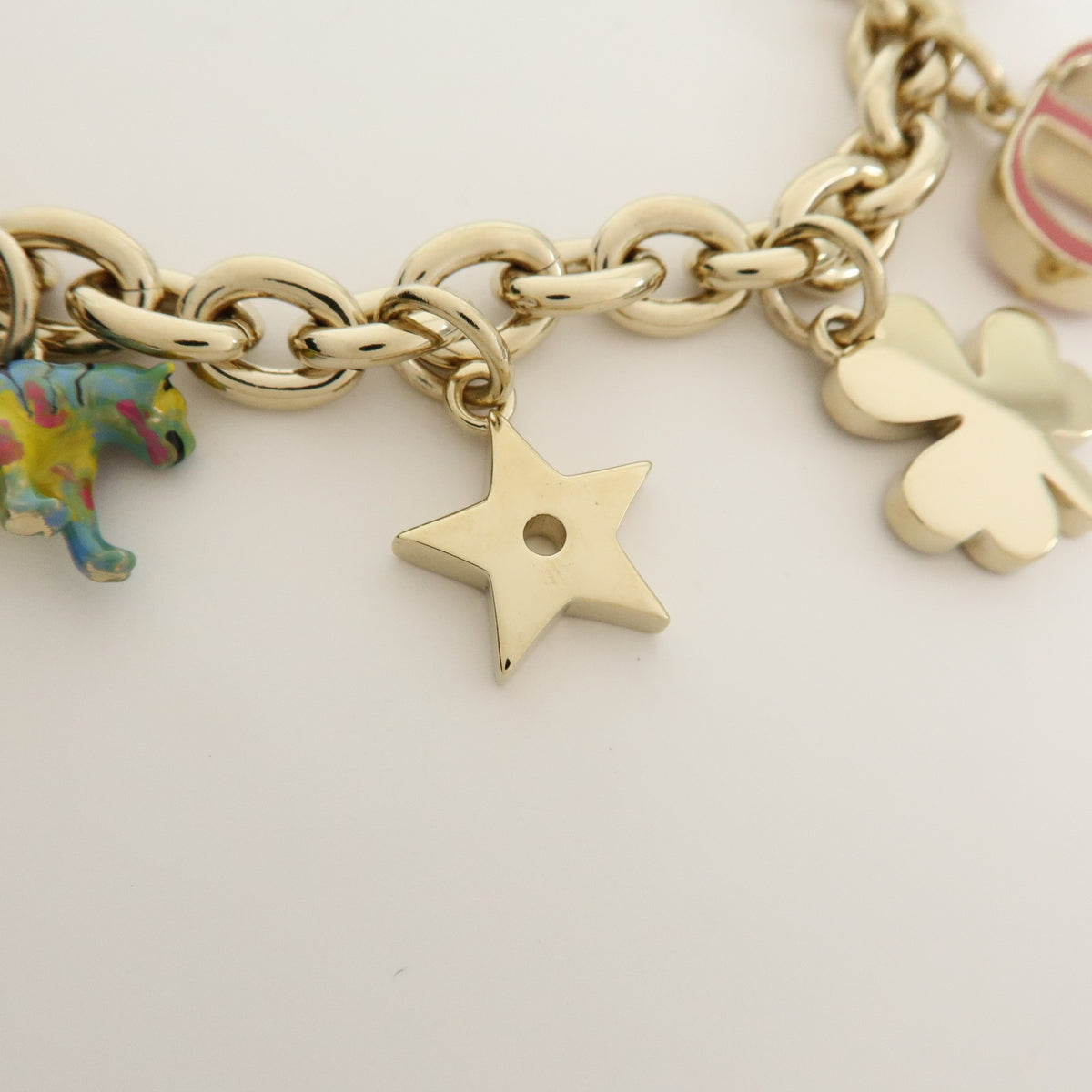 Christian Dior Montaigne Metal Bag Charm Key Holder Gold