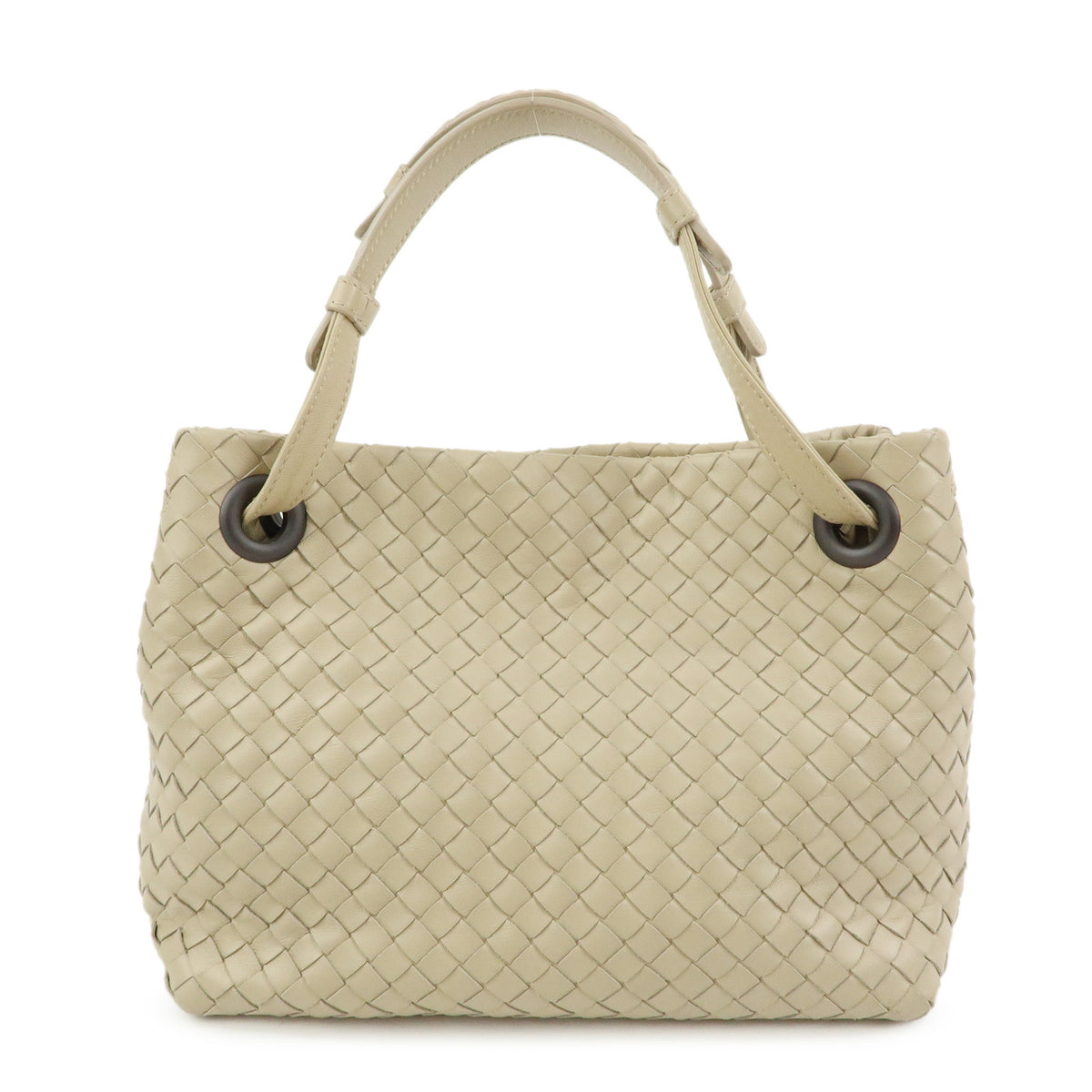 BOTTEGA VENETA Intrecciato Garda Leather Tote Bag Hand Bag Beige