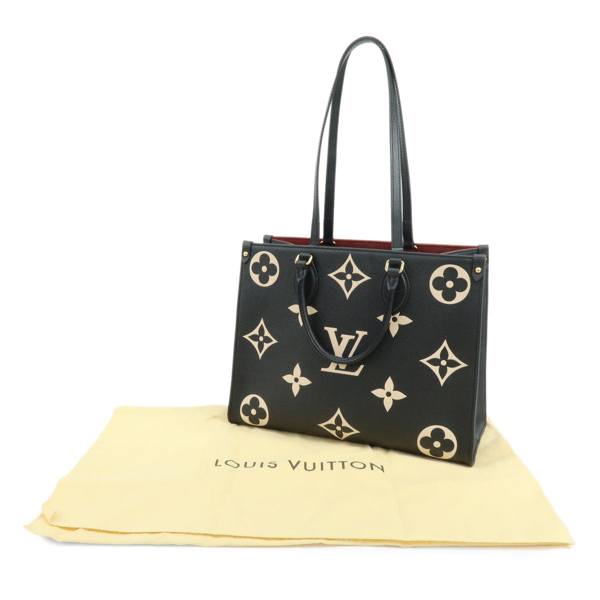 Louis Vuitton Bicolor Monogram Empreinte On The Go MM Noir Beige M45495