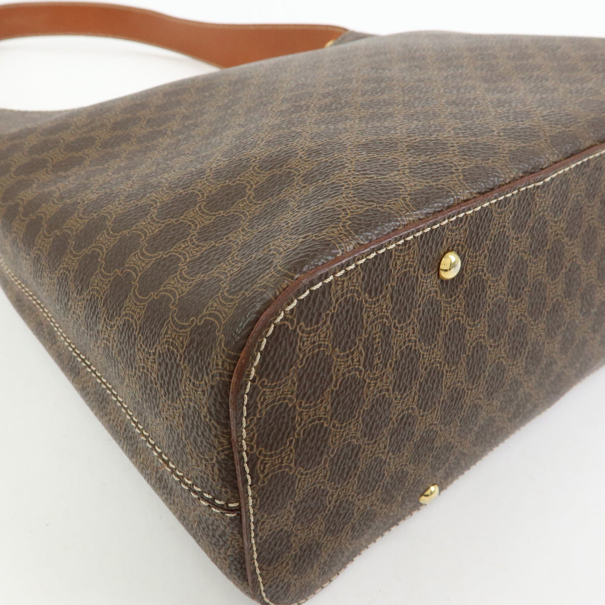 CELINE Macadam PVC Leather Shoulder Bag Hand Bag Brown