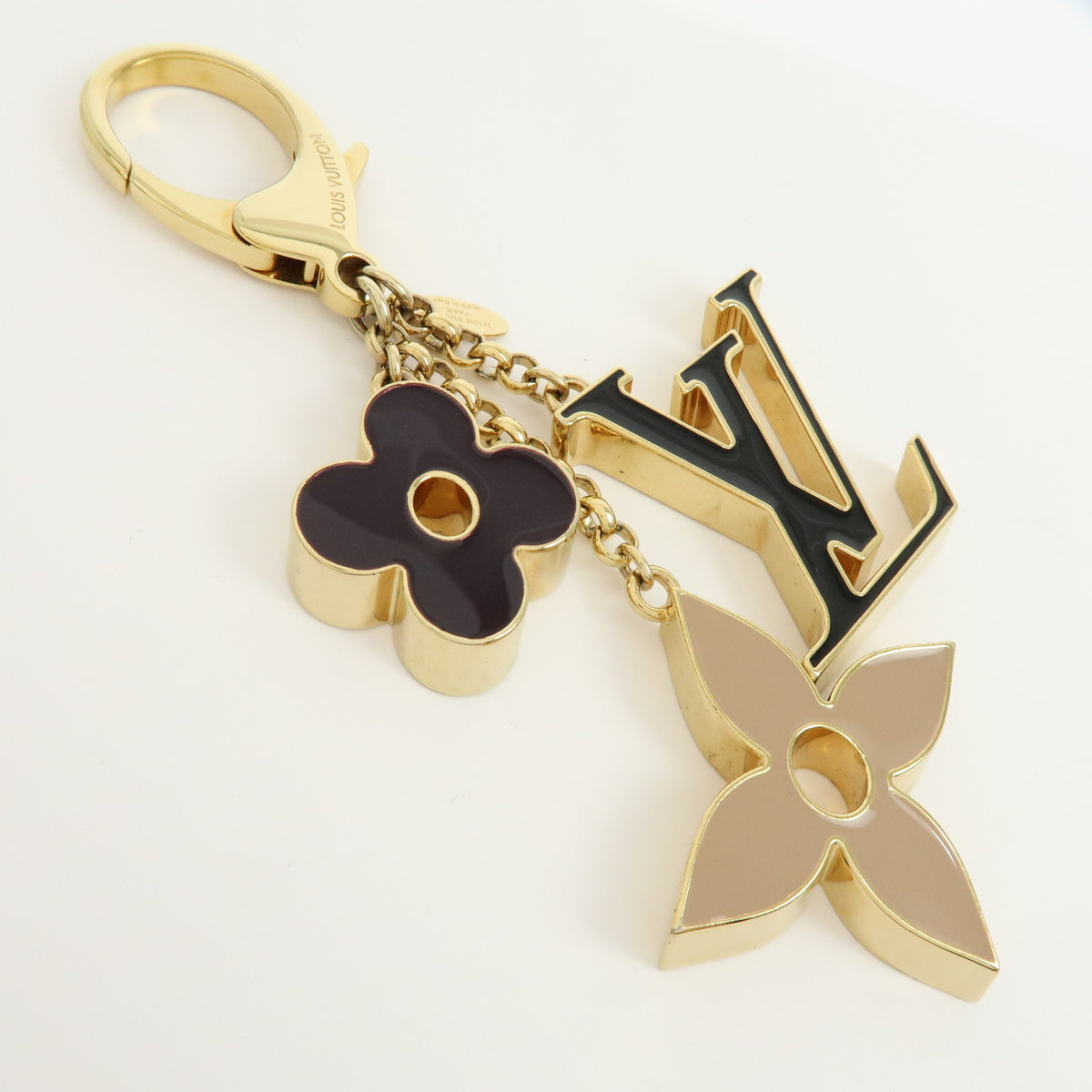 Louis Vuitton Fleur de Monogram Key Chain Bag Charm Gold M67119