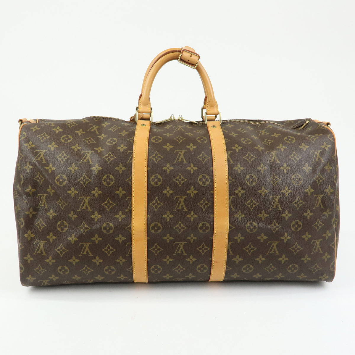 Louis Vuitton Monogram Keep All Bandouliere 55 Boston Bag Brown M41414