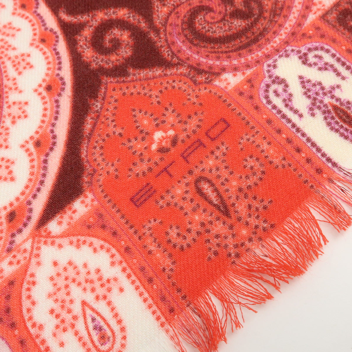 FENDI ETRO Lot of 2 Zucca Pequin Paisley Wool Silk Scarf Stawl