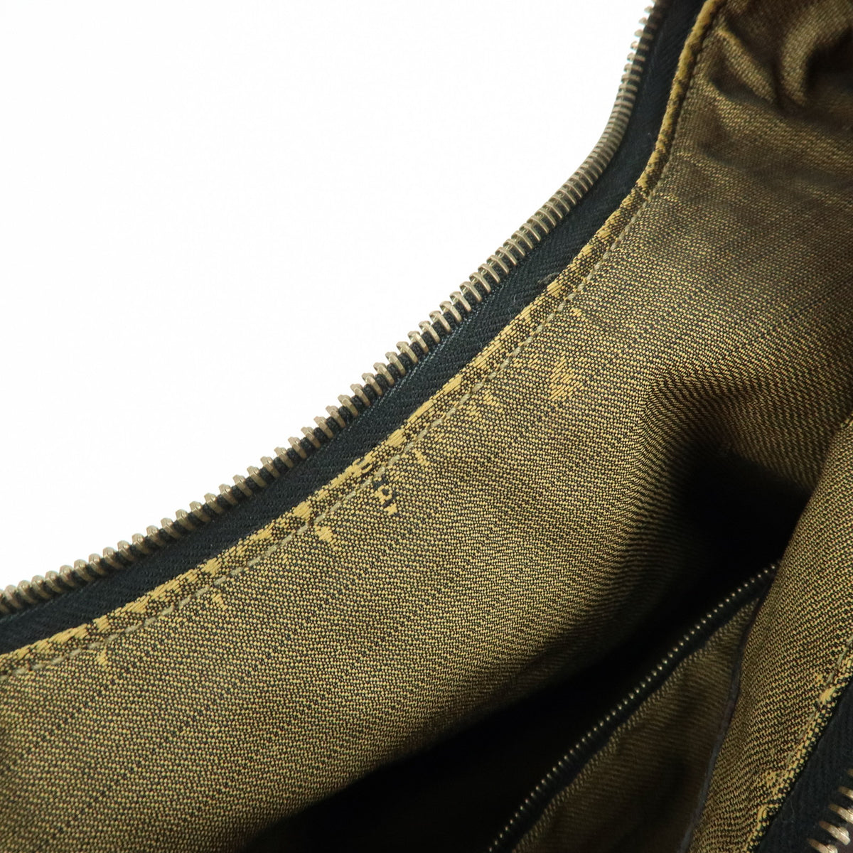 FENDI Zucca Canvas Leather Shoulder Bag Hand Bag Brown