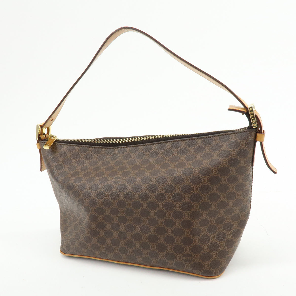 CELINE Macadam PVC Leather Hand Bag Shoulder Bag Brown