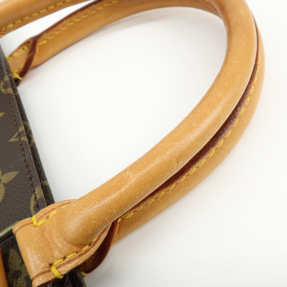 Louis Vuitton Monogram Sac Plat Leather Tote Bag Hand Bag Brown M51140