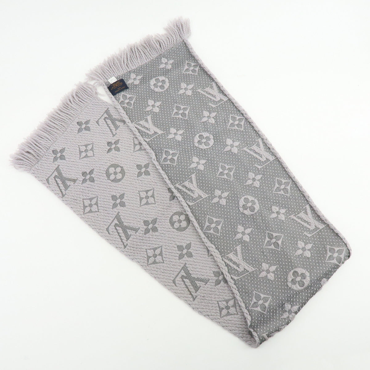 Louis Vuitton Monogram Escharp Logomania Scarf Gris Perle M74742