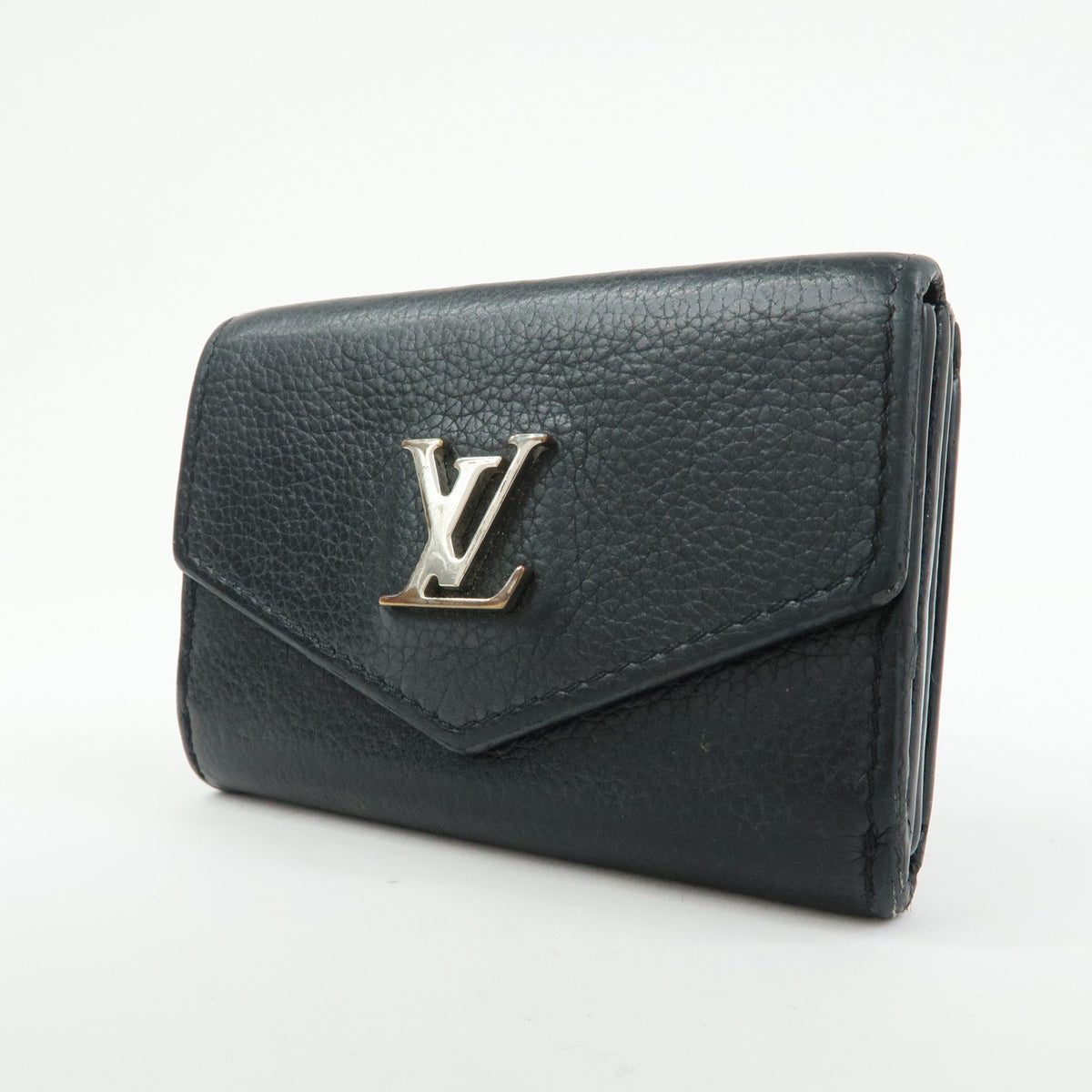 Louis Vuitton Logo Portefeuille Lock Mini Compact Wallet Noir M63921