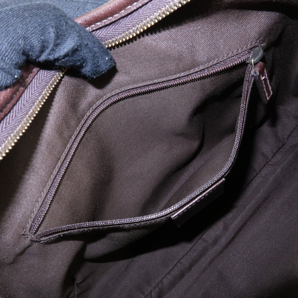 GUCCI Abbey Canvas Leather Shoulder Bag Brown 130738
