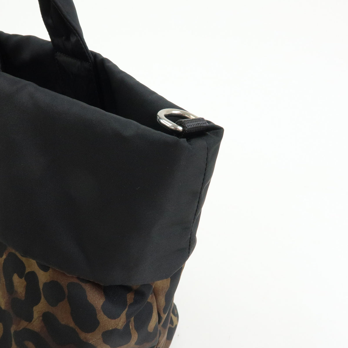 PRADA Triangle Logo Nylon Leather Reversible 2Way Hand Bag Black BN1959
