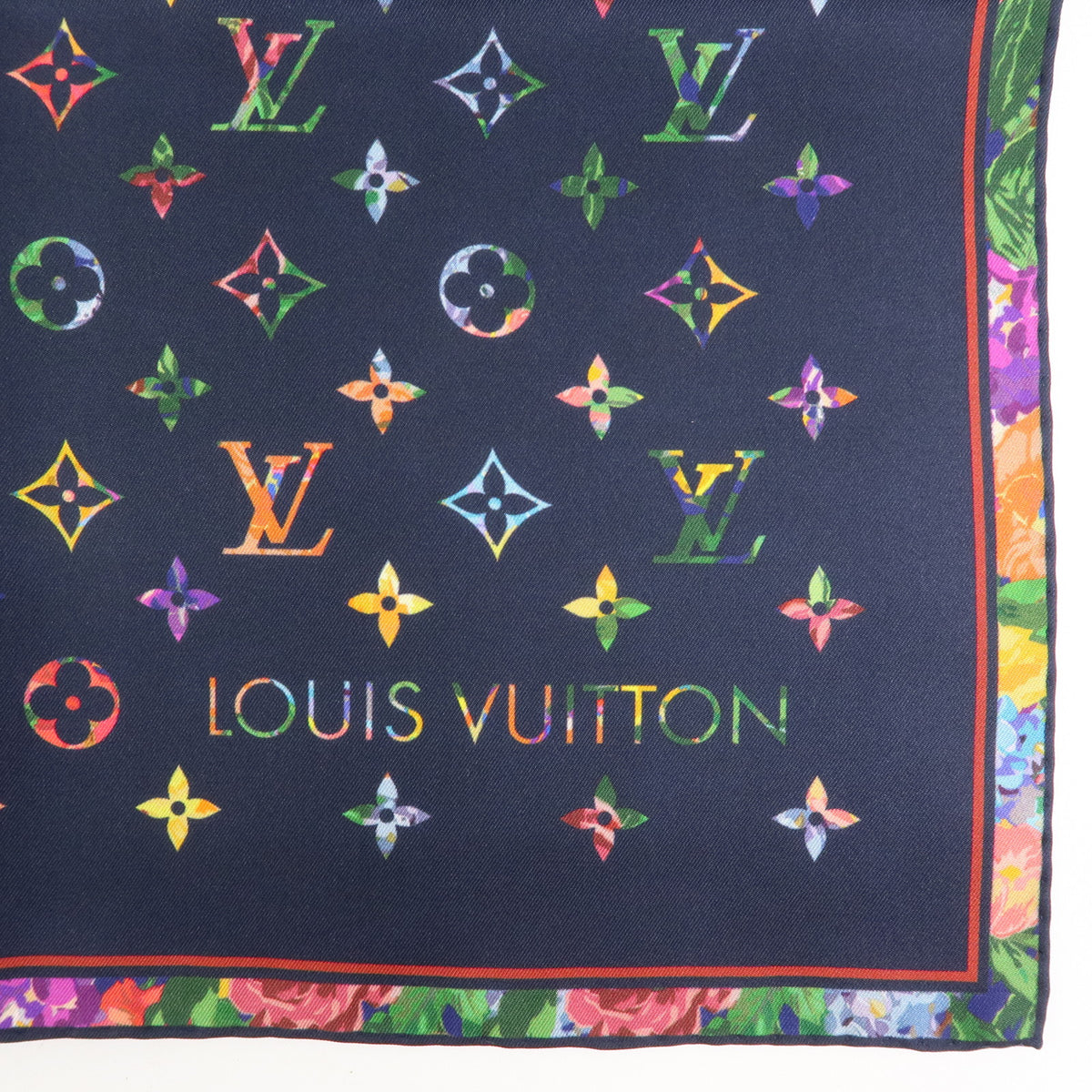 Louis Vuitton Monogram Multicolor Carre 45 Silk 100% Scarf M77995
