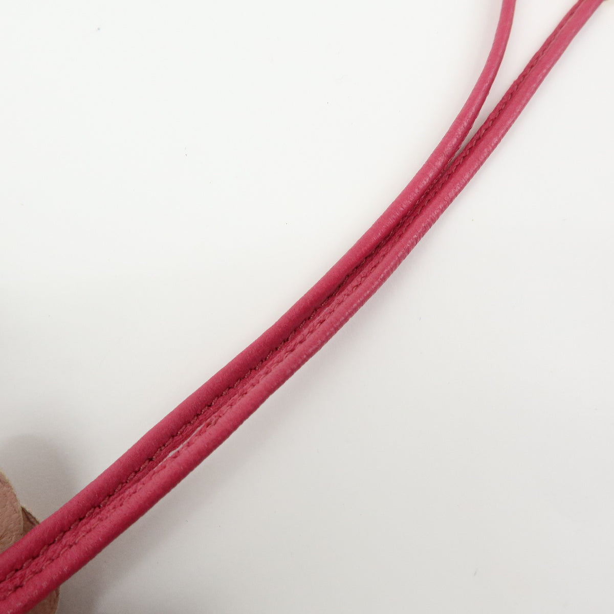 LOEWE Flower Knot Leather Bag Charm Key Chain Pink White